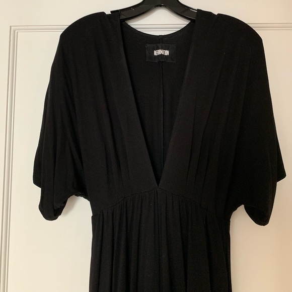 Reformation Dresses & Skirts - Reformation black jersey low v dress Reformation Dresses & Skirts - Reformation black jersey low v dress